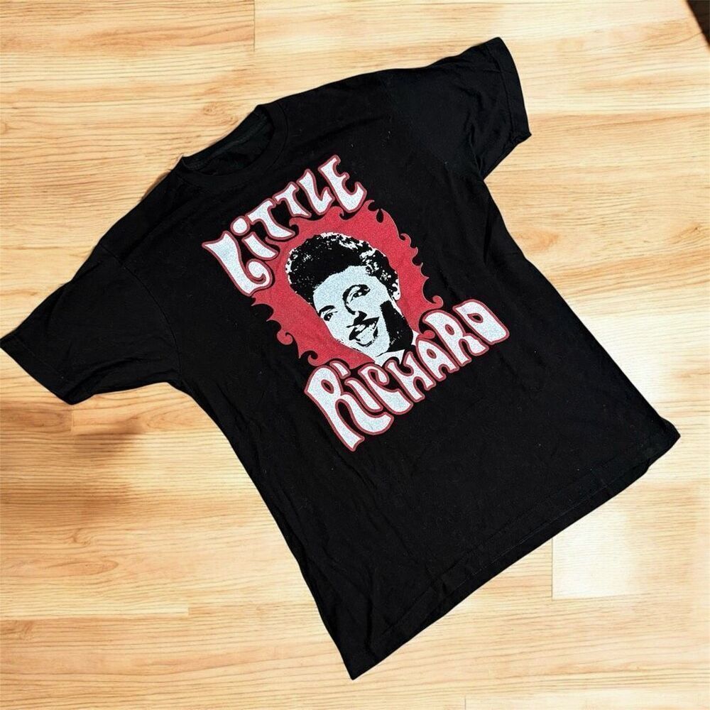 Little Richard Black Graphic Band T Shirt L Large Music Rock Soul Jazz
